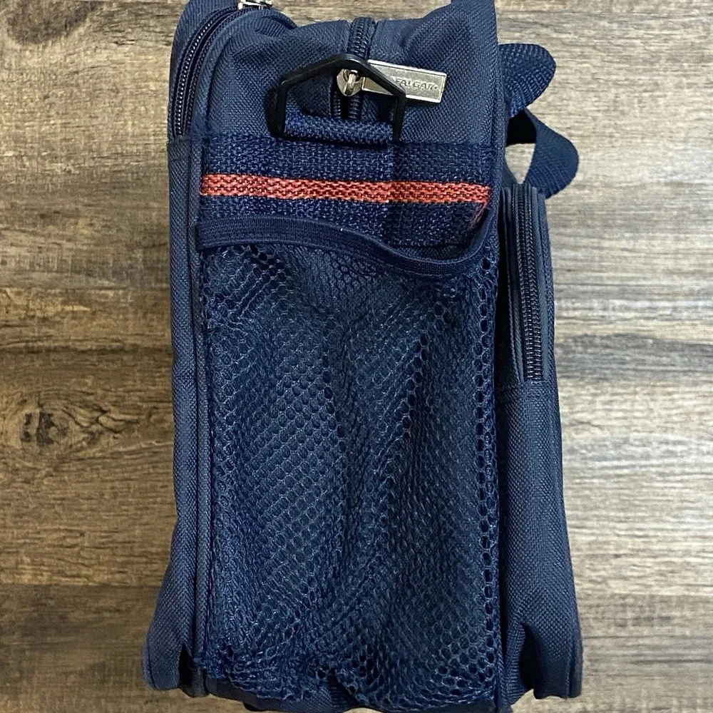 Trafalgar TT Tote Messenger Travel Bag Carry-On Navy Blue Embroidered Vintage